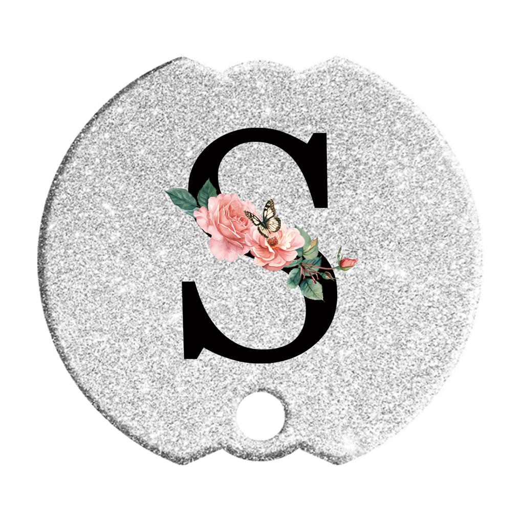 Tumblers Name Plates for Stanley Tumblers 40 Oz Cup Lid H2.0,Cup Lid Topper Round Acrylic Name ID Plate Glitter Silvery