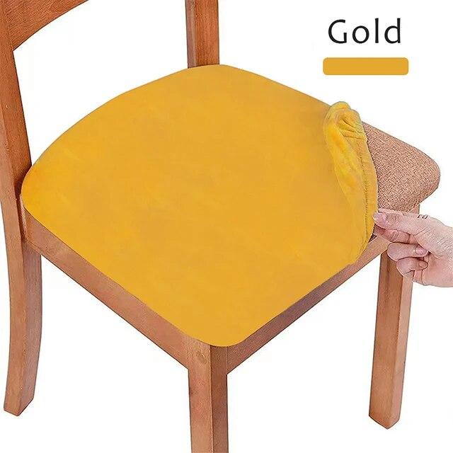 Pokrowiec na krzesło do jadalni Velvet Soft Stretch Chair Protector Covers, łatwy w montażu, zdejmowany pokrowiec na krzesło, luksusowy wystrój