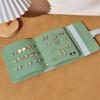 Leather Travel Jewelry Organizer Bag Foldable Jewelry Rolls  for Studs, Hoops and Pendant Earrings