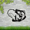 1pc Metal Fishing Sign Bass Wall Decor Fisherman Gift Outdoor Cabin Man Cave Bar Garage Patio Garden Xmas Halloween New Year