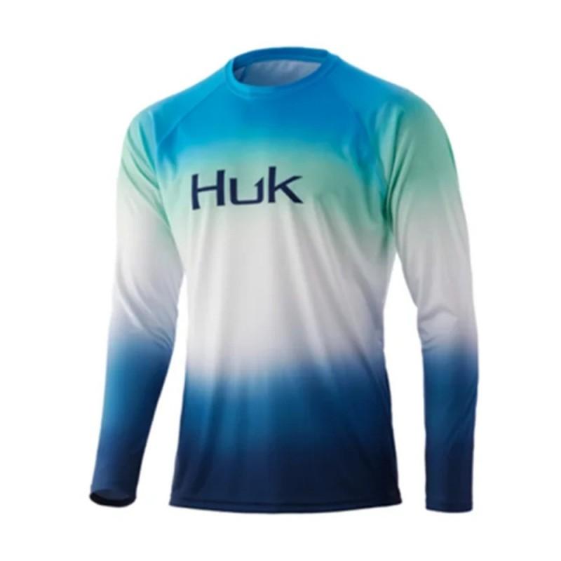 Mens Quick-Dry UV Protection Fishing Shirt Long Sleeve Breathable Ice Silk Cycling Jersey Outdoor Sports Summer