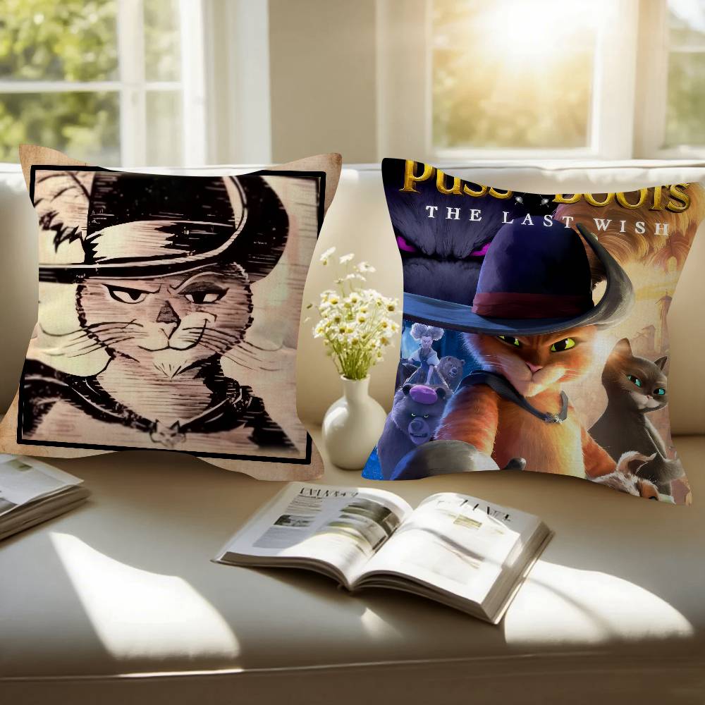 Movie P-Puss Anime In B-Boots Cushion Cover Pillow Cover Decor Pillowcase Printed Cushion Case For Couch