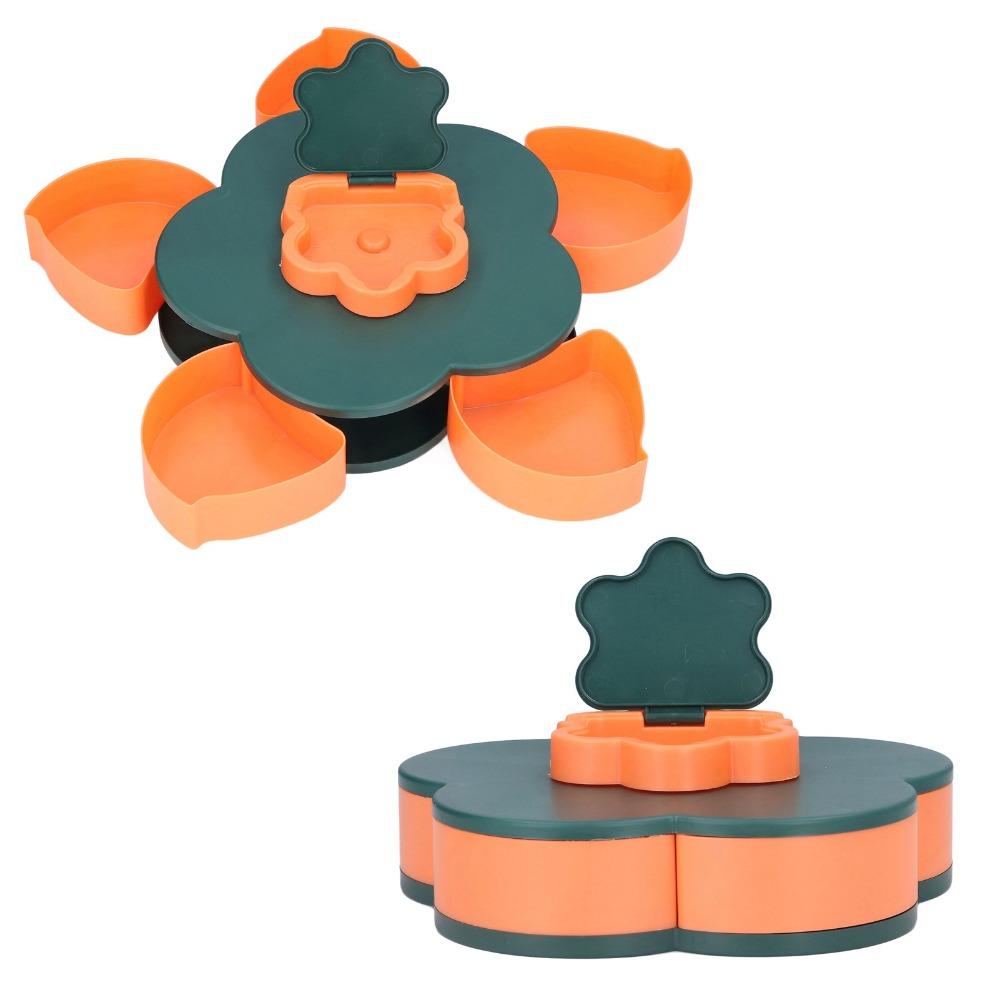Flower Shape Rotating Fruit Plate Multi-layer Dry Fruit Box Storage Organizer Fruit Serving