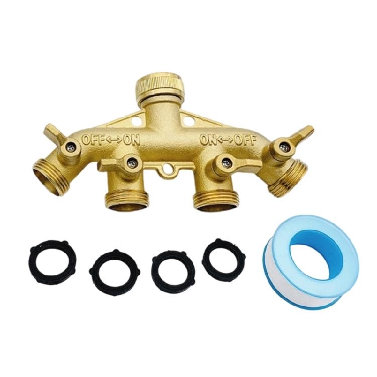 

Portable Sturdy 4 Way Hose Connectors with Easy Installation and Weather Resistance for Standard 3/4Inch Hoses