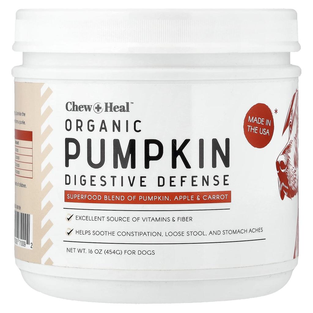 Chew + Heal, Organic Pumpkin Digestive Defense for Dogs, 16 oz (454 g)