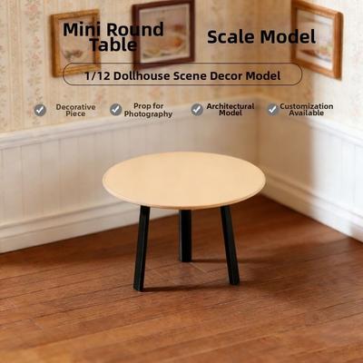 1:12 Miniature Stool Chairs Round Table Chairs  Dollhouse Decoration Accessories/Pretend Play Toys