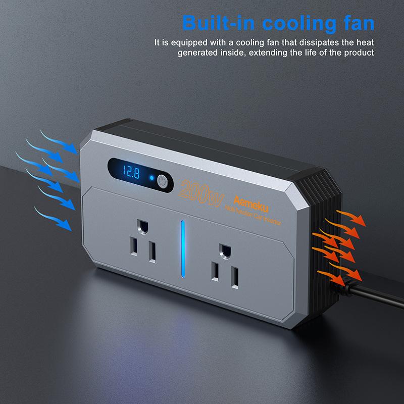 200W Car Inverter DC 12V To AC 110V 220V Car Inverter Converter Auto Power Adapter USB Type C US EU Plug