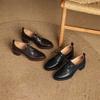 Krazing Pot Sheepskin Autumn Winter Shoes Chunky Heels Size 43 Size 42 Round Toe Lace Up Deep Mouth Retro Fashion Pumps