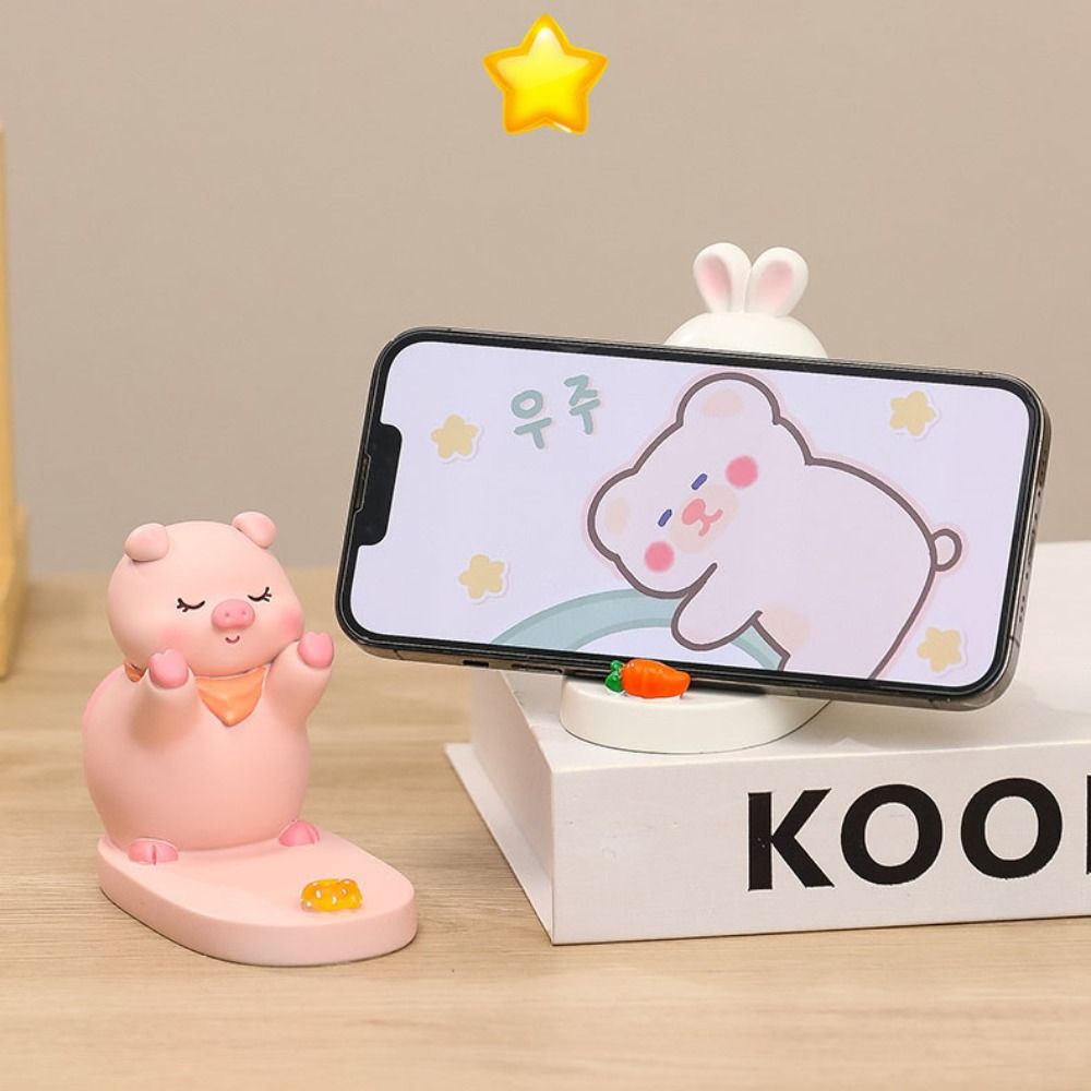 Anti-slip Panda Mobile Phone Holder Resin Panda Desk Lazy Bracket  Mobile Phone Accessories