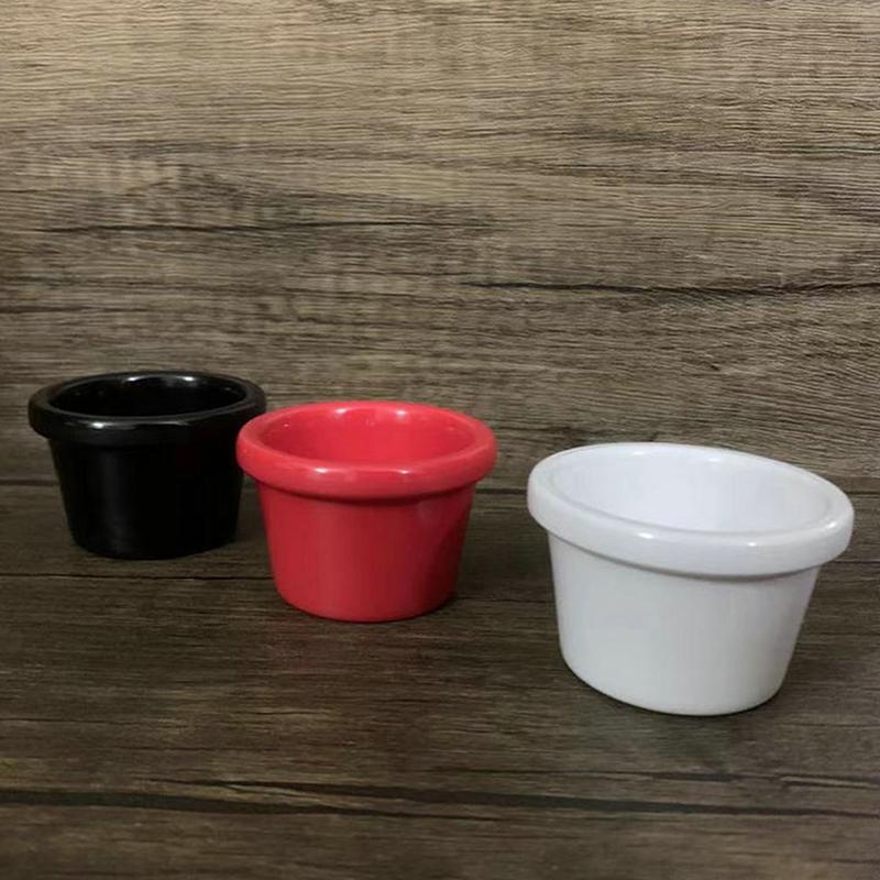Sauce Bowl Gravy Boats Round Glossy Melamine 6Cm 50Ml Black Mini Dipping Cup