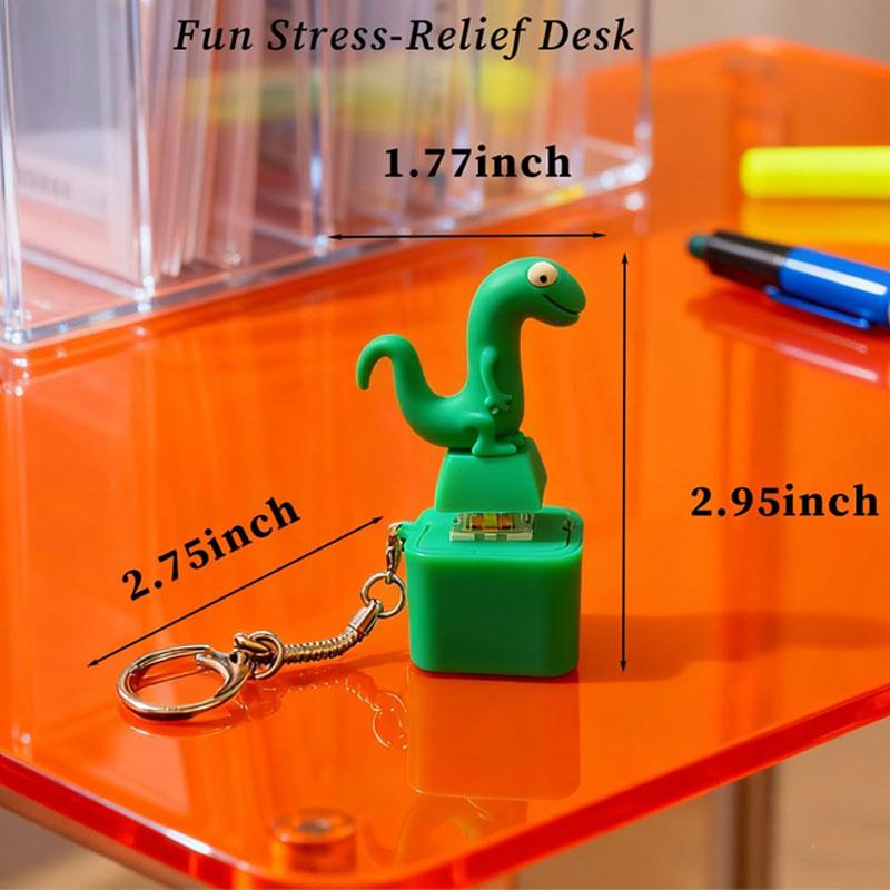 Rechargeable Funny Croaking Frog Keychain with LED Light - Stress Relief Fidget Clicker with Frog Lizard Snake Sound Feature