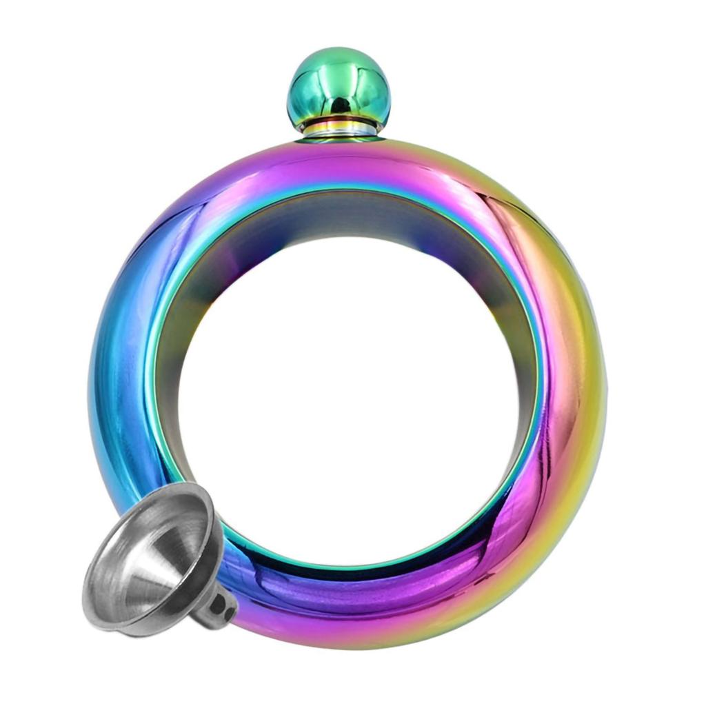 304 Stainless Steel 100 Ml Hip Flask Bracelet 3.5 Oz Creative Bangle Hip Flask Set with Funnel for Wine Whiskey Alcohol Cocktail