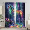 2pc,  Party Curtains Skeleton Horse Versatile 100% Polyester,Without Electricity Summer Party Decorations Use for Apartment