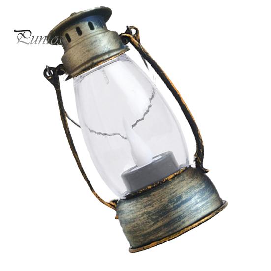 Retro Design Electronic Candle Lamp Super Bright Portable Handle Waterdrop Wick LED Lantern Light for Home