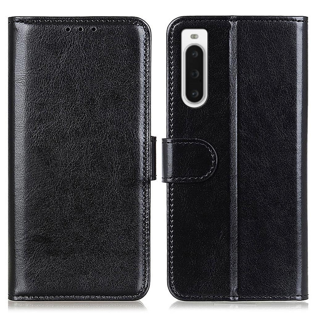 For Sony Xperia 10 V PU Leather Phone Case Crazy Horse Texture Cellphone Cover with Stand Wallet