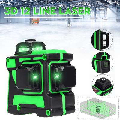 100-240V 12 Line Green Light 3DLaser Level Digital Self Leveling 360° Rotary Measure
