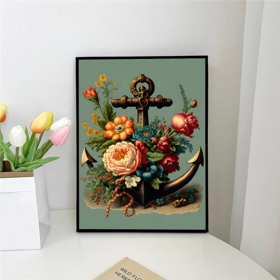 1 Set Rhinestone Painting Kit DIY Exquisite Floral Pattern Rhinestone Picture