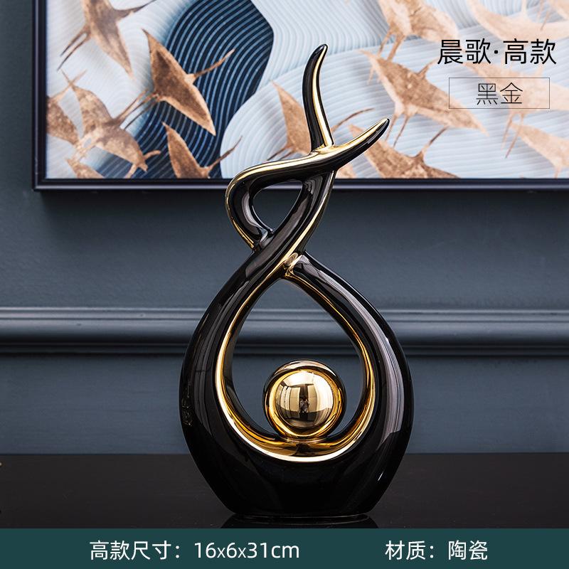 Nordic Light Luxury White Gold Gold Blue Ranní píseň Dekorace Domácí obývací pokoj Vinotéka TV skříňka Modelová dekorace pokoje