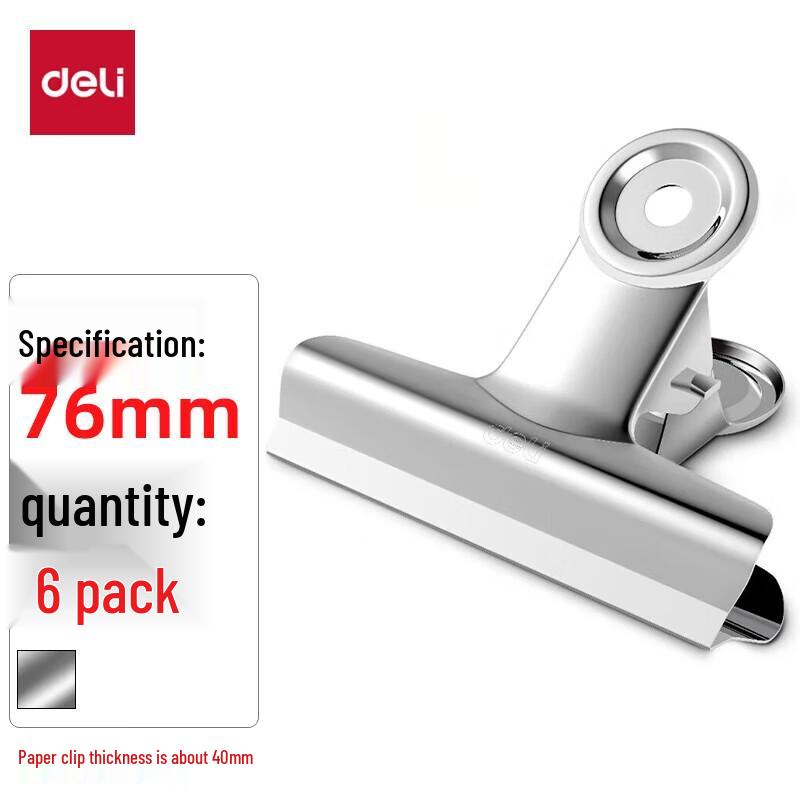 Deli 9521 76mm Round Stainless Steel Document Clips