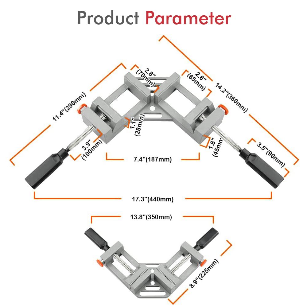 90 Degree Clip Welding Woodworking Right Angle Clamp Photo Frame Corner Clip Woodworking Vise Workbenches Aluminum Alloy Clip
