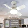 Socket Small Ceiling Fan with Remote Control E2714W 300mm LED Ceiling Fan Light for Porch Office Garage Restaurant