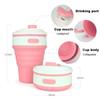 Reusable Silicone Collapsible Mug with Lid for Camping 350ml Lightweight Travel Folding Coffee Mug collapsible cup silicone cup