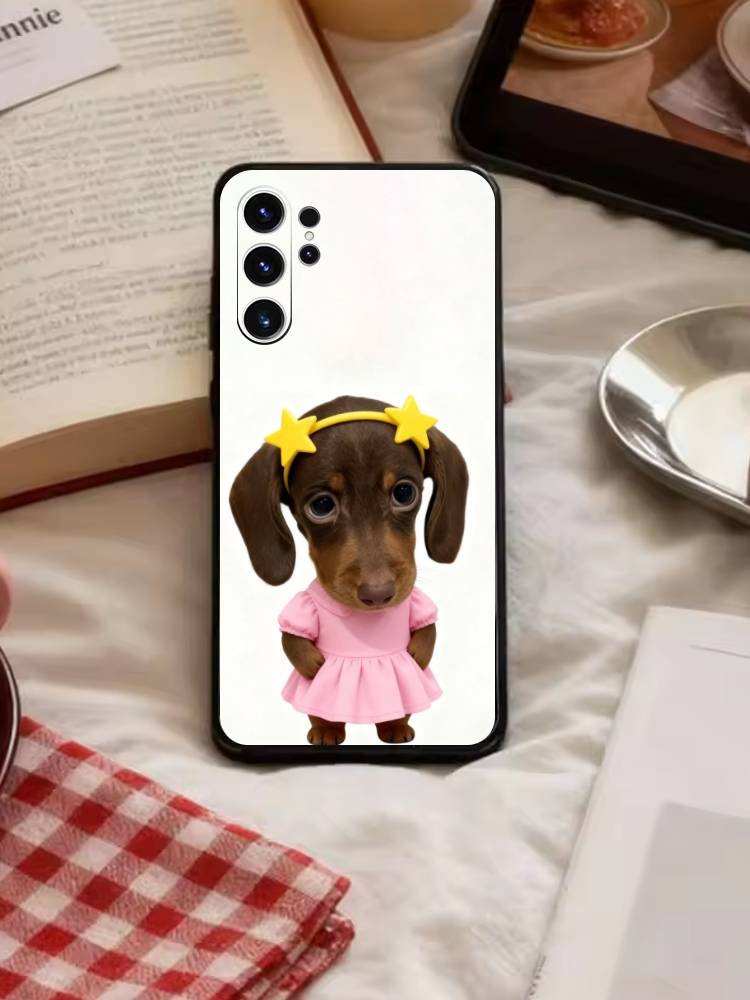 Goofy C-Dogs Big eyes Phone Case For Samsung S26,S25,S24,S23,S22,S21,S20,Ultra,Plus,FE Black Soft Cover