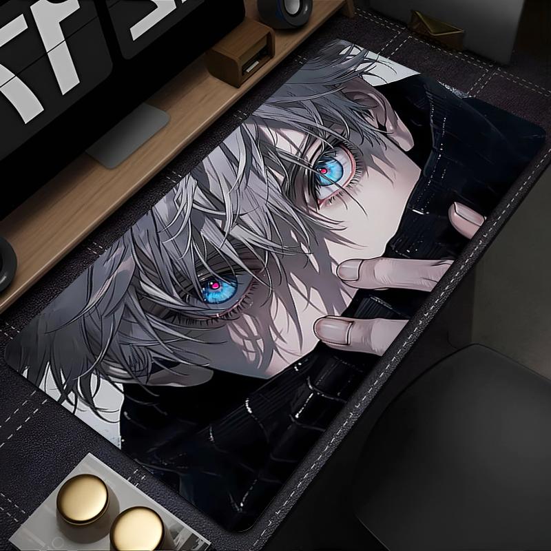 Mauspad Computer Laptop Anime Tastatur Mausmatte JJujutsu Kaisen Gojo Großes Mauspads Tastaturmatte Gamer Dekoration Schreibtischmatte