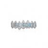Plated Vampire Fang Denture Set With Micro Inlaid Blue Zirconia Teeth Halloween Costume Party
