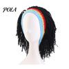 Perückenmütze, Hohe Elastizität Gestrickte Wolle Handgehäkelt Lustige Mütze, Dreads-Design Wollene Perückenkappe für Party Halloween Tägliches Tragen