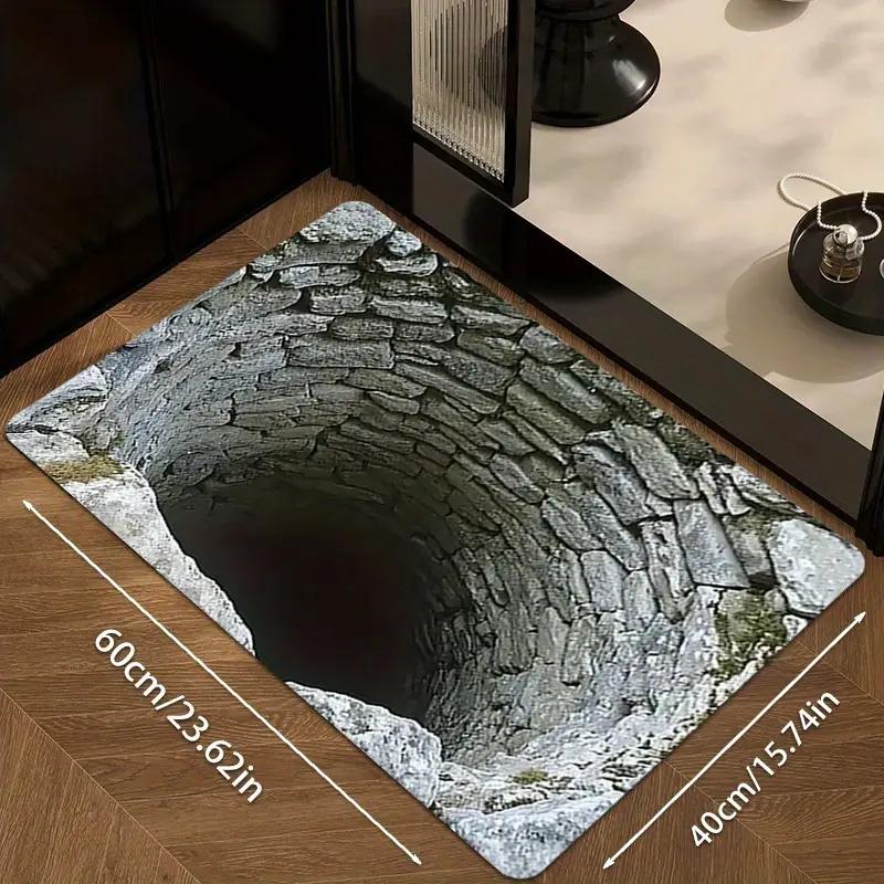 60*90CM Optická iluze Rohožka ke dveřím ,2D Plochá Vítejte Rohožka Vhodná pro Vnitřní i Venkovní Použití, Ideální pro Vchodové Dveře, Vstupní Prostory, Ložnici