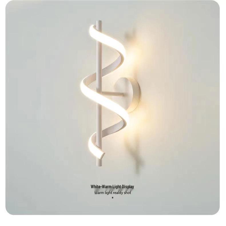 Modern Minimalist LED Spiral Wall Light - Warm Soft Bedroom Decor & Aisle Illumination