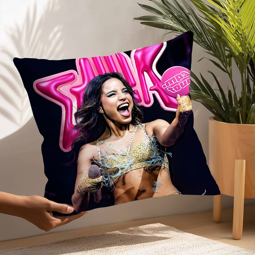 Singer Emilia Mernes Mp3 Pillow Case Plush Fabric Soft Pillowcase Double Sided Print Cushion Cover Household Gifts