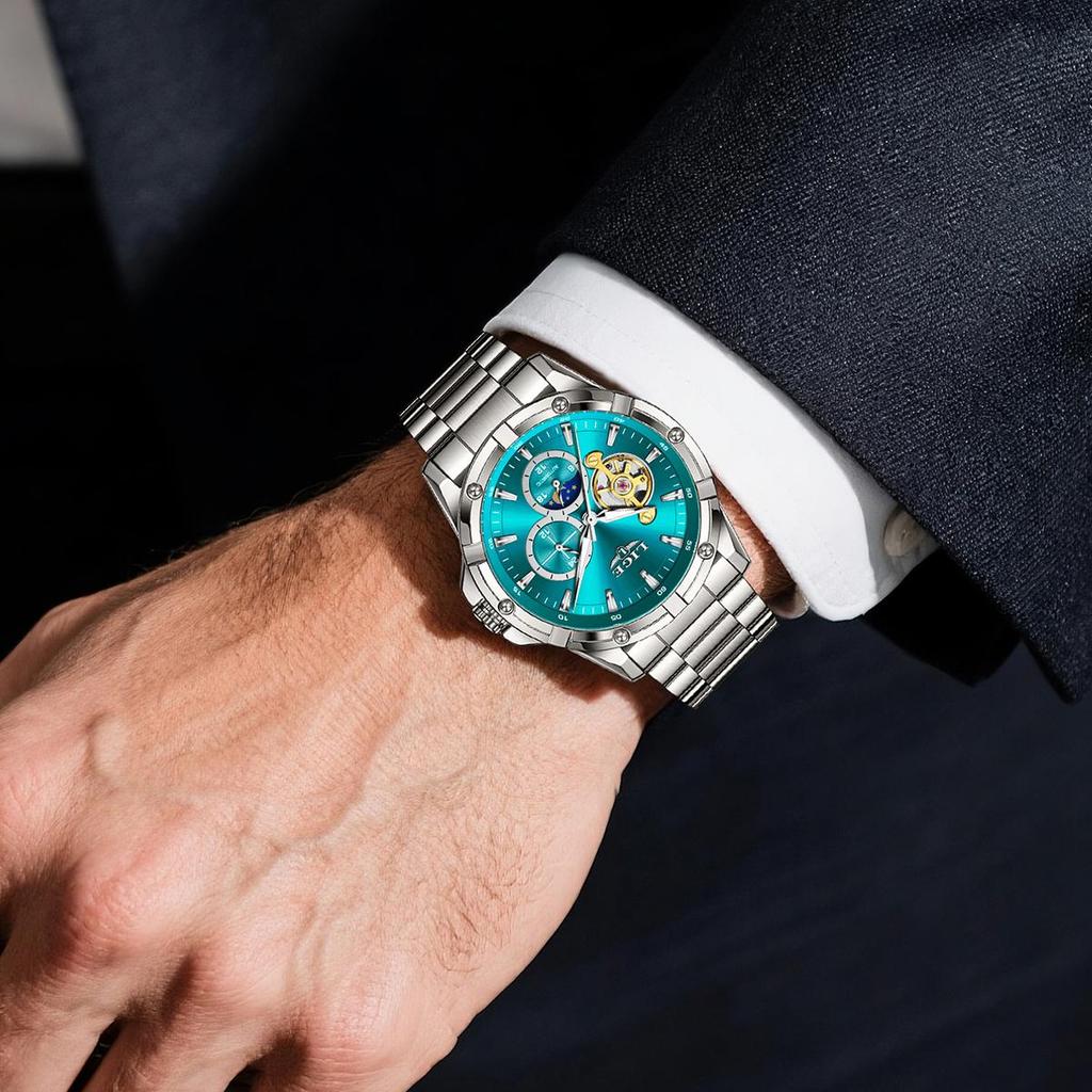 LIGE New Tourbillon Automatic Watches For Men Fashion Business Watch Men Luxury Sports Waterproof Men's Mechanical Watch