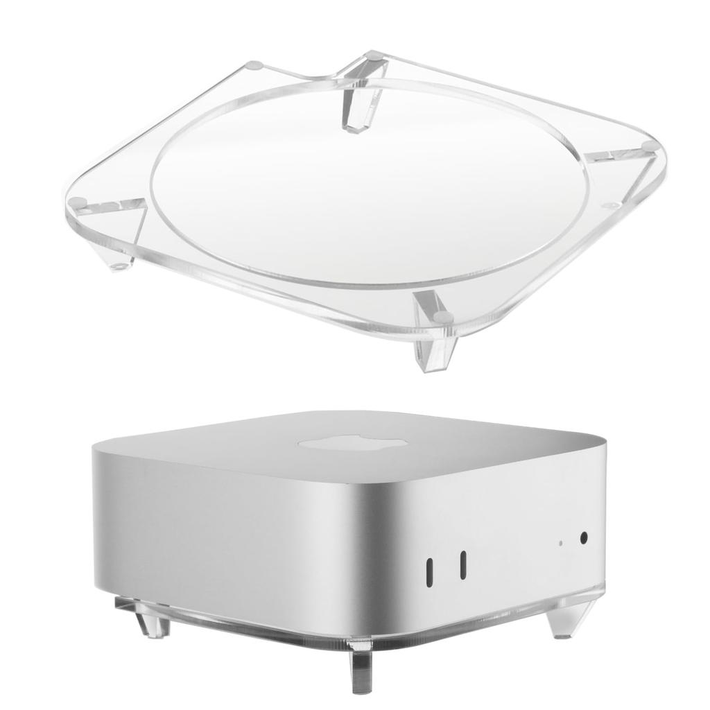 Juckier Mac Mini M4 Clear Acrylic Desktop 2024 Cooling and Heat Dissipation Compatible with Mac Mini Desktop Accessory Stand, Holder, Compatible,