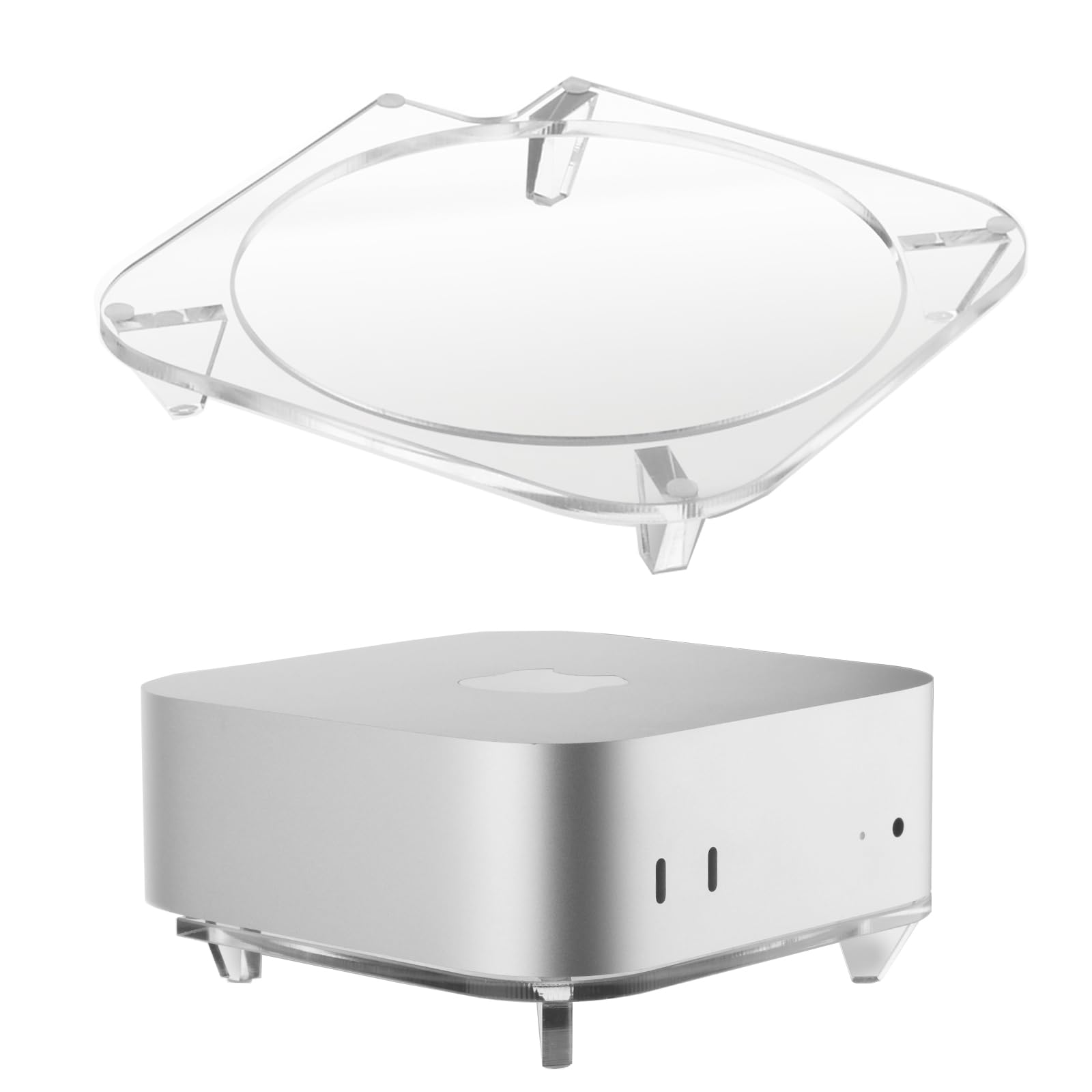 

Juckier Mac Mini M4 Прозрачный Акриловый Настольный 2024 Охлаждение и Рассеивание Тепла Совместимый с Mac Mini Настольный Аксессуар Подставка, Держатель, Совместимый,