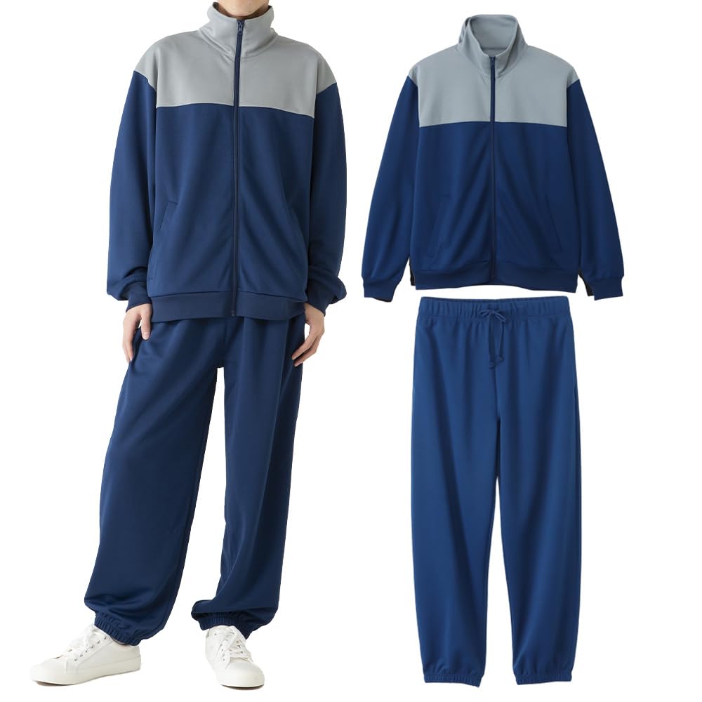 Iris Plaza Jersey Top and Bottom Blue Set, Moisture-Wicking, Quick-Drying,