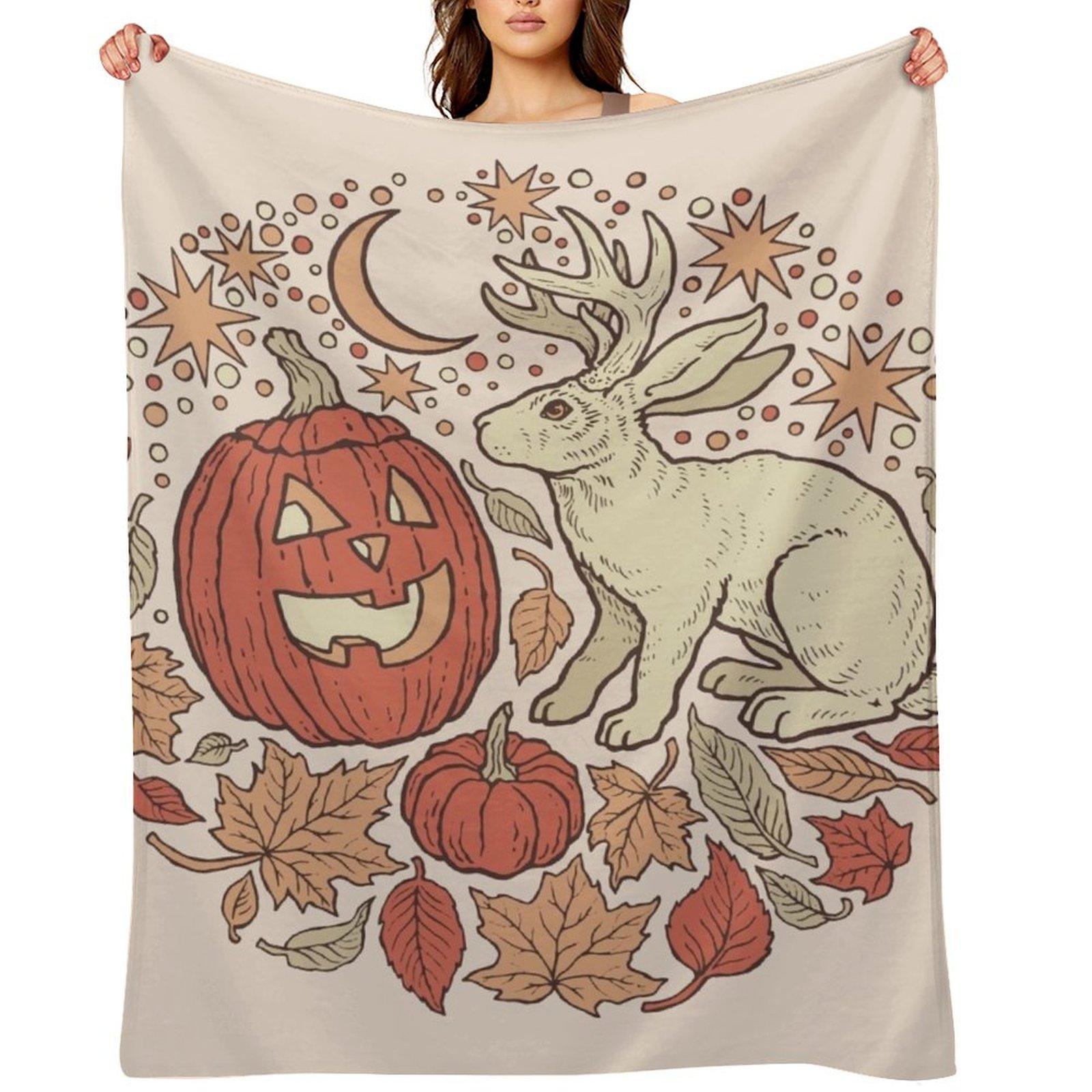 Halloween Friends | Autumn Palette Throw Blanket Tourist warm winter Bed covers Cute Blankets 30x40in