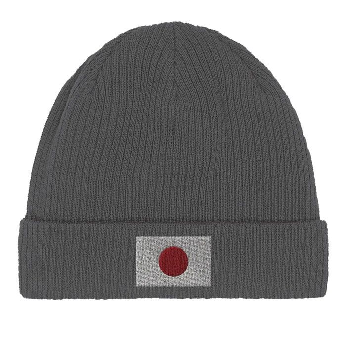 Bonnet Drapeau Japon en Gris
