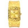 YaLaLuSi Gold Open Cuff Women Watch Square Green Dial Crystal Quartz Wrist Watch Luxury Gift Watch For Her