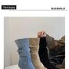 Women’s 2024 Autumn Retro Slim Heel Pleated Mid-Tube Pointed Toe Boots