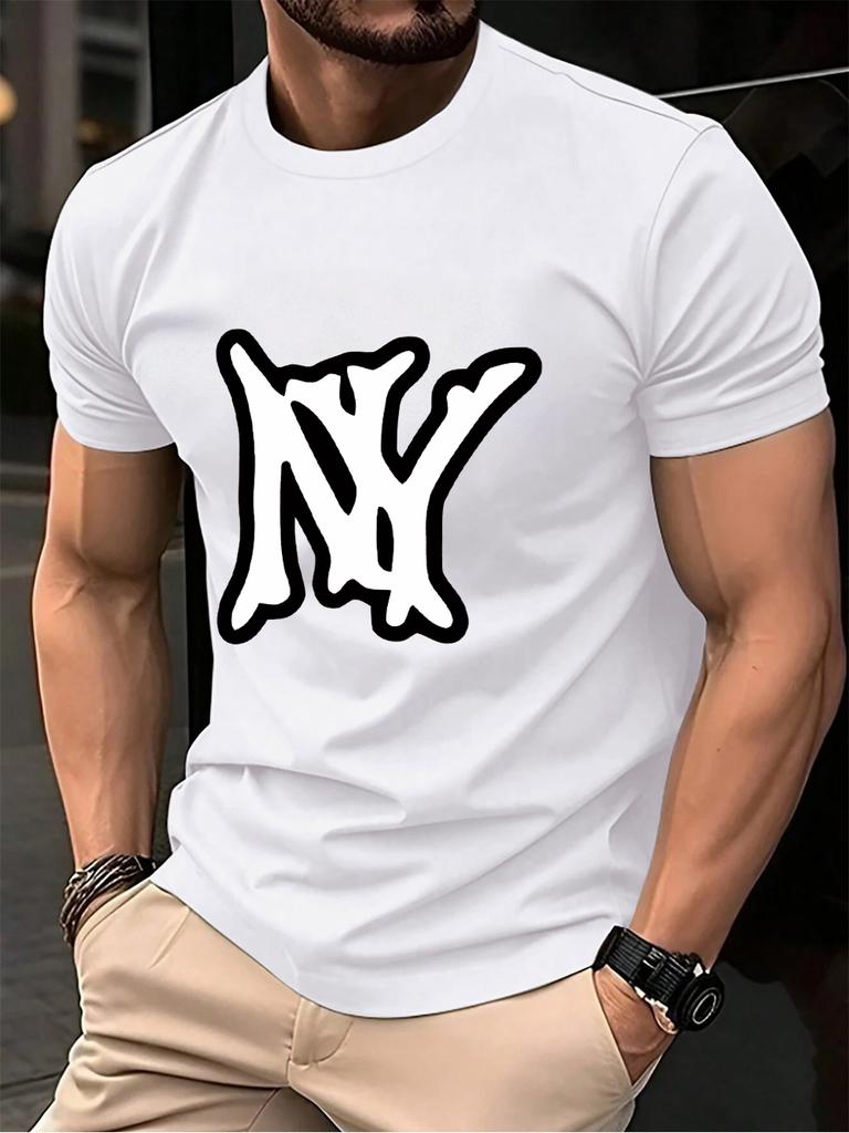 Simple Ny Logo Prints Men TShirt Cotton Summer Soft Oversized Tops ONeck Short Sleeve Comfortable T Shirt Casual Male Clothes