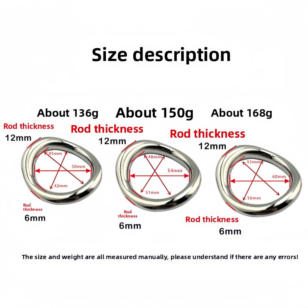 Stainless Steel Curved Locking Ring Heavy Duty Penis Bondage Cock Ring Metal Scrotum Stretcher Male Delayed Ejaculation Sex Toys