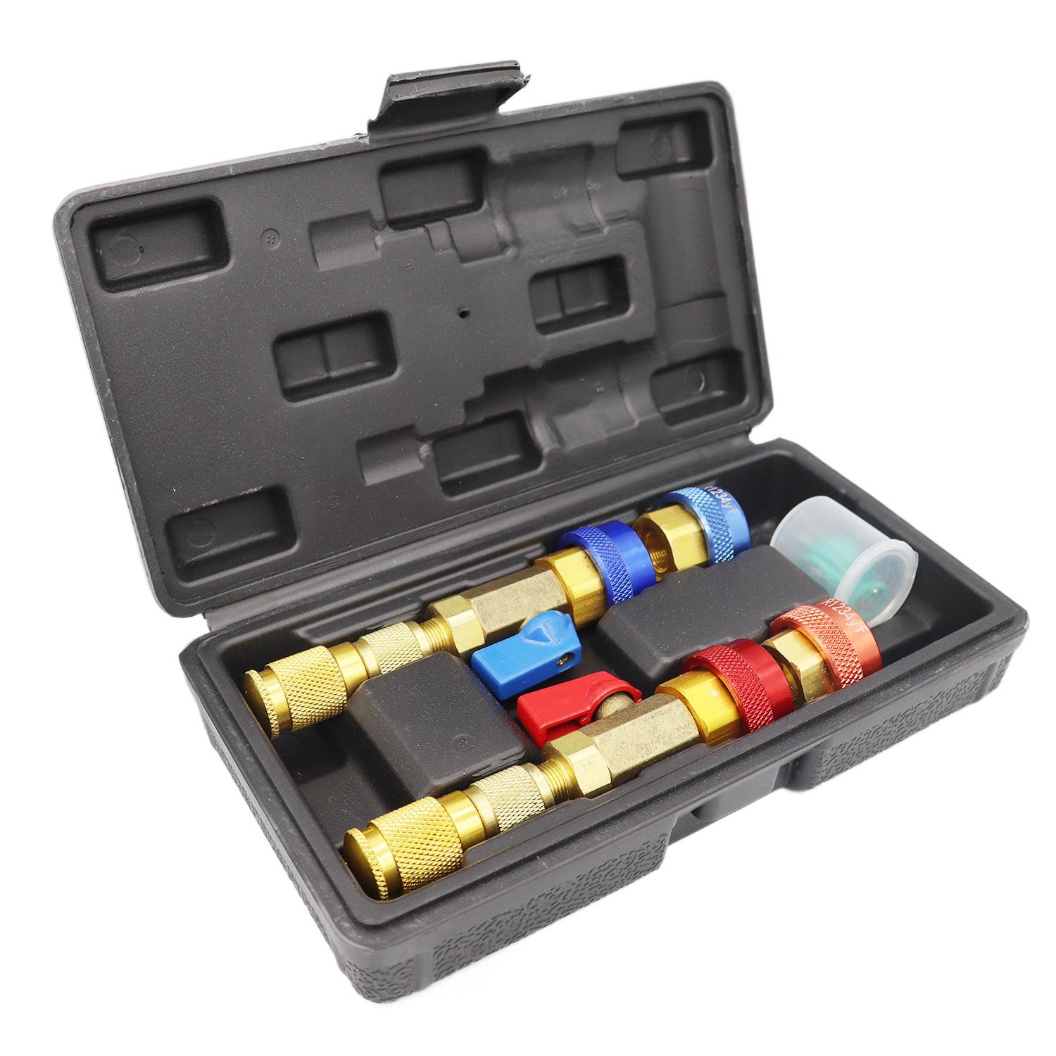 

Инструмент для снятия сердечника клапана переменного тока, R134a R1234yf R22 Набор инструментов для установки сердечника клапана для автомобильных систем кондиционирования воздуха красный/синий