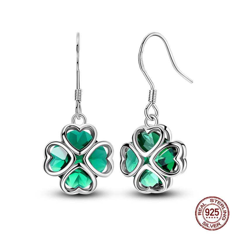 New 925 Sterling Silver Hope Rainbow Flower Earrings For Women Sparkling Colored Zircon Star Koi Earrings Party Jewelry