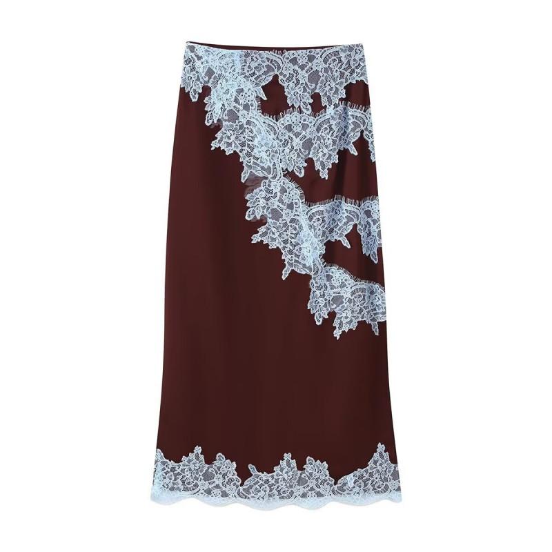 Womens Elegant Lace Patchwork Set Sleeveless