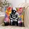 Banksy Street Graffiti Pillow Case Cushion Cover Soft Cute Throw Pillow Case For Car Sofa Pillowcase Polyester With Zipper