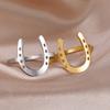 U-Shaped Horseshoe Women Ring Stainless Steel Gold Color Finger Rings Fashion Lucky Jewelry Birthday Gift for Friends