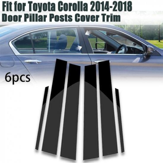6X Window Pillar Posts Molding Trim For Toyota Corolla 2014-18 Accessories Black