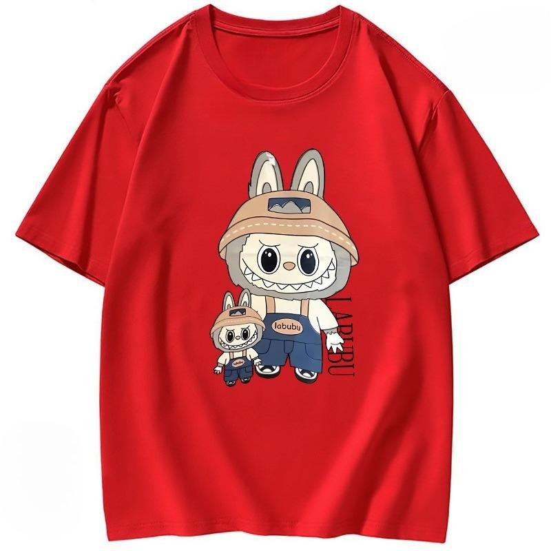 2025 NEW Cartoon Plush Anime Printed T-shirt Boys and Girls Popular Summer Fun Top